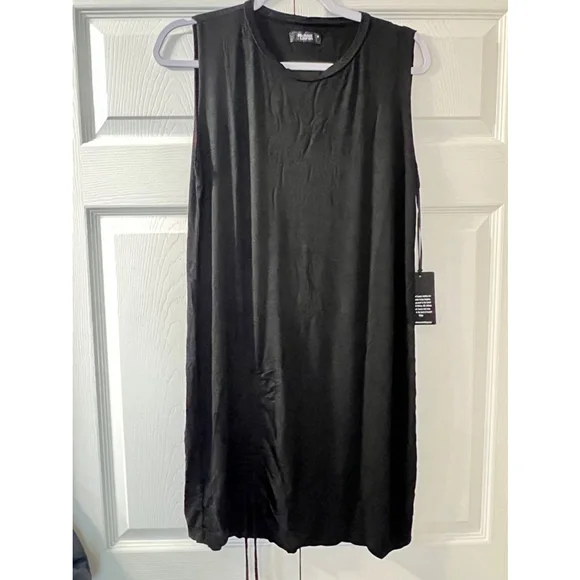 Women's Michael Lauren Black Sleeveless Dress w drawstrings front Size M NWT - Picture 3 of 10